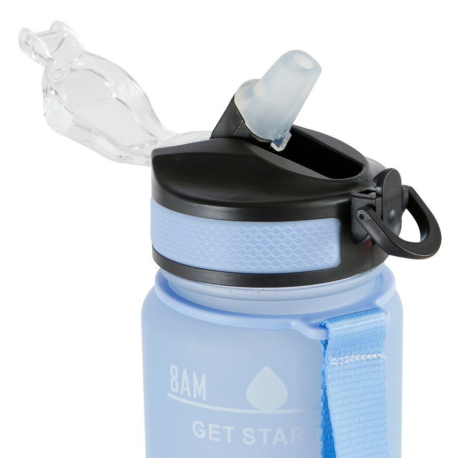 Bouteille avec paille en silicone intégrée - 1l 