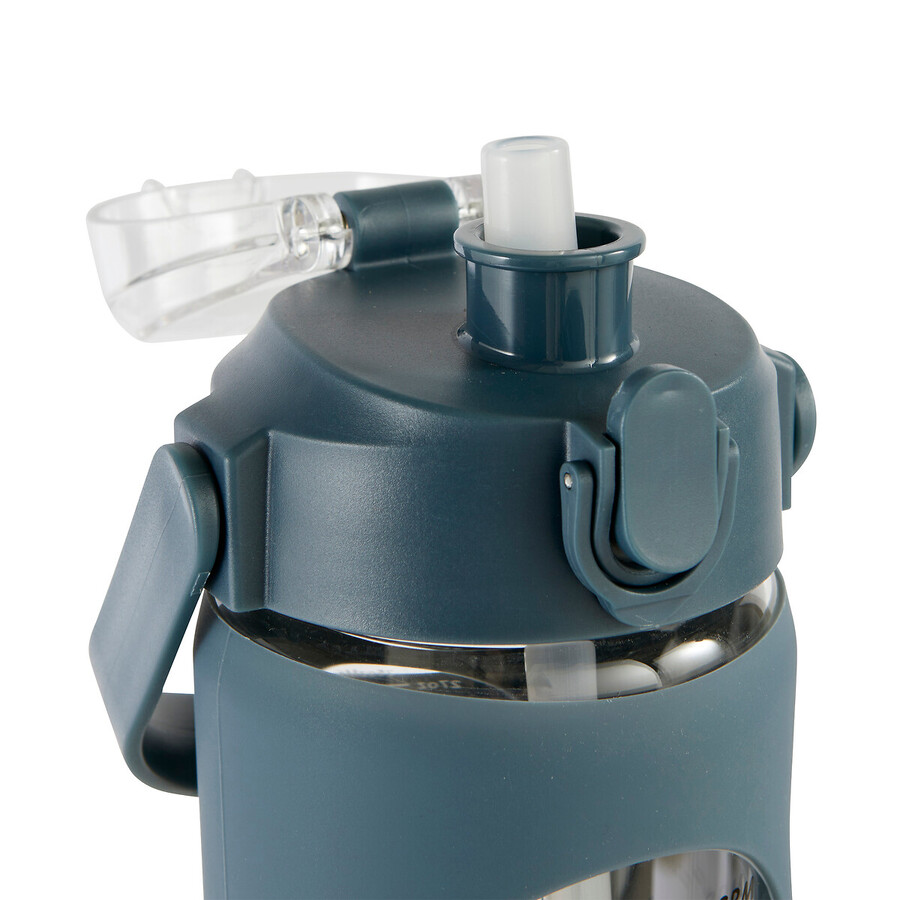 Bouteille verre et silicone + paille et housse - 1l 