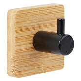 Lot de 2 patères adhésives 1 tête métal et bambou Stiky