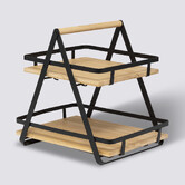 Etagère 2 niveaux avec anse, bambou Ordera