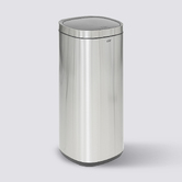 Poubelle métal 50l avec ouverture pression, gris 