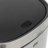 Poubelle métal 50l avec ouverture pression, gris 