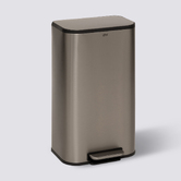 Poubelle métal 30l, inox finition mat 