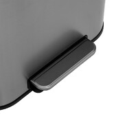 Poubelle métal 50l, inox finition mat 