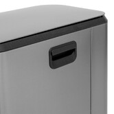 Poubelle métal 50l, inox finition mat 