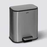 Poubelle soft close métal 5l, argent 