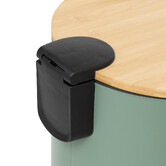 Poubelle ronde soft close couvercle bambou 30l, vert 