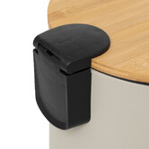 Poubelle ronde soft close couvercle bambou 30l, lin