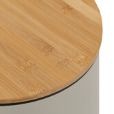 Poubelle ronde soft close couvercle bambou 30l, lin