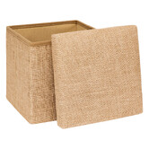 Pouf de rangement 31x31 cm, toile de jute Mix'n modul