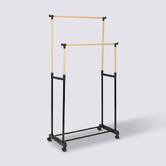 Portant à vêtements double métal et plastique Woody