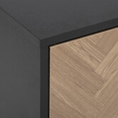 Meuble tv 3 portes sof close, effet bois et noir Chevrons