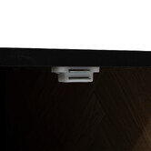 Meuble tv 3 portes sof close, effet bois et noir Chevrons