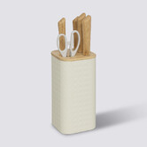 Bloc 4 couteaux et ciseaux, manche bambou Sensia