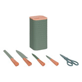 Bloc 4 couteaux et ciseaux, manche bambou Sensia