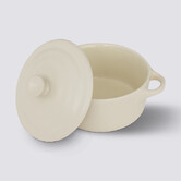 Cocotte ronde, céramique, 10 cm - blanc 