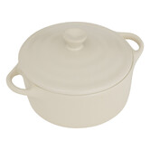 Cocotte ronde, céramique, 10 cm - blanc 