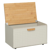 Boite à pain métal et bambou 35,5 cm, noir Sensia