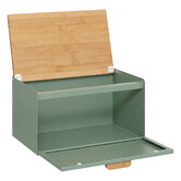 Boite à pain métal et bambou 35,5 cm, noir Sensia