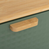 Boite à pain métal et bambou 35,5 cm, noir Sensia