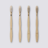 Lot de 4 brosses à dents, bambou