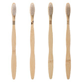 Lot de 4 brosses à dents, bambou