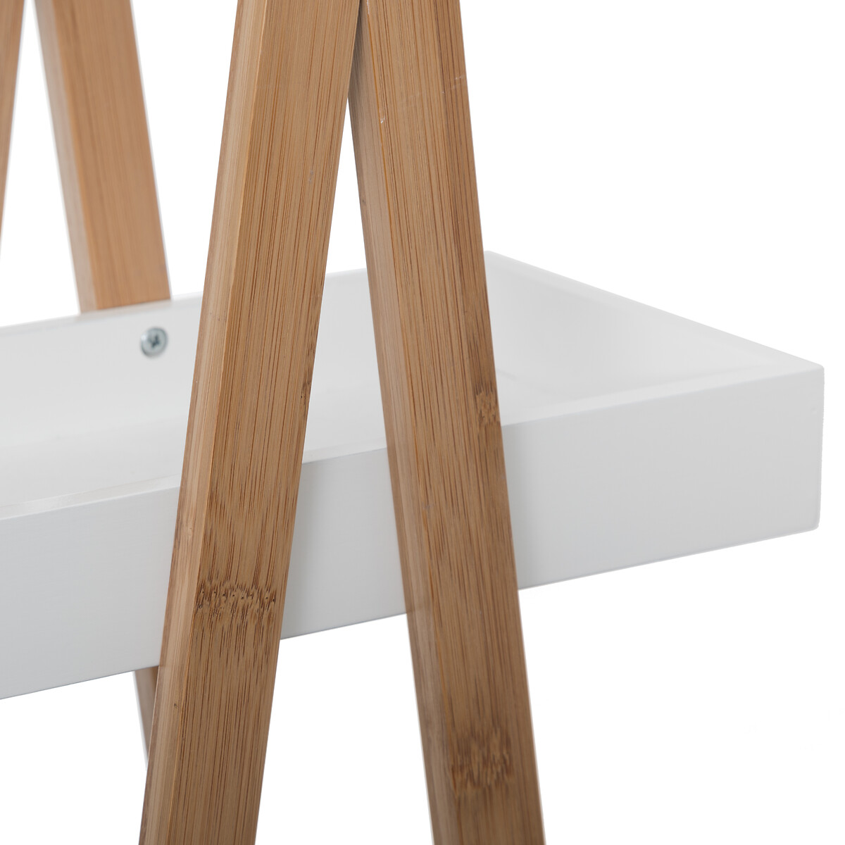 Desserte 3 niveaux triangle, bambou blanc Naturéo