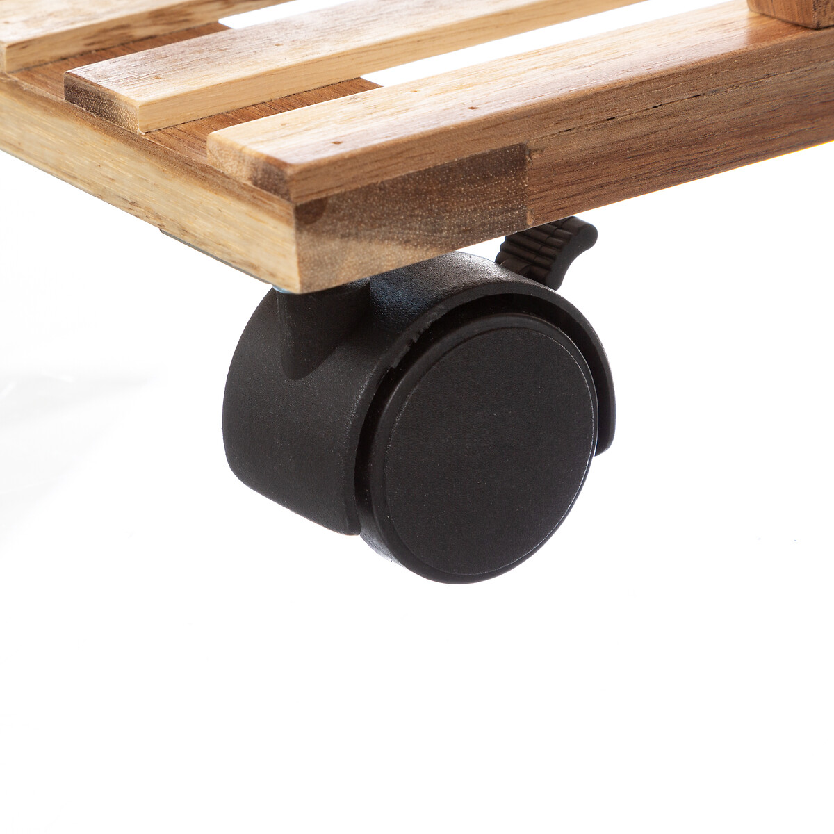 Desserte 4 niveaux à roulettes, bambou noir Naturéo