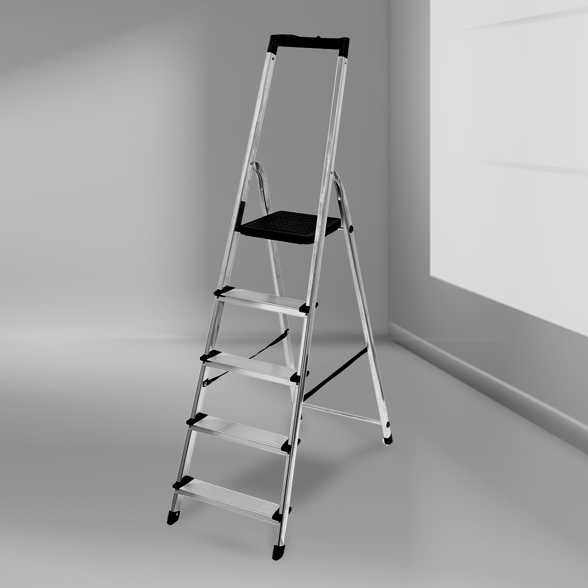 Escabeau pliable en aluminium 5 marches 