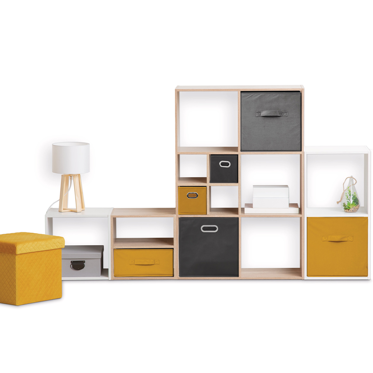 Étagère 1 case, effet bois naturel Mix'n modul