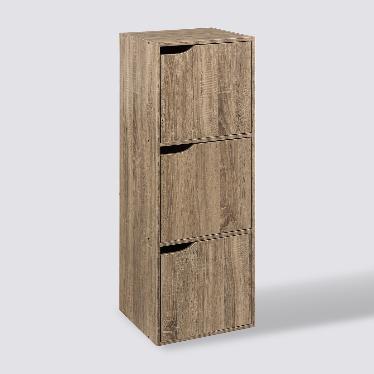 Étagère 3 cases avec portes, effet chêne naturel Mix'n door