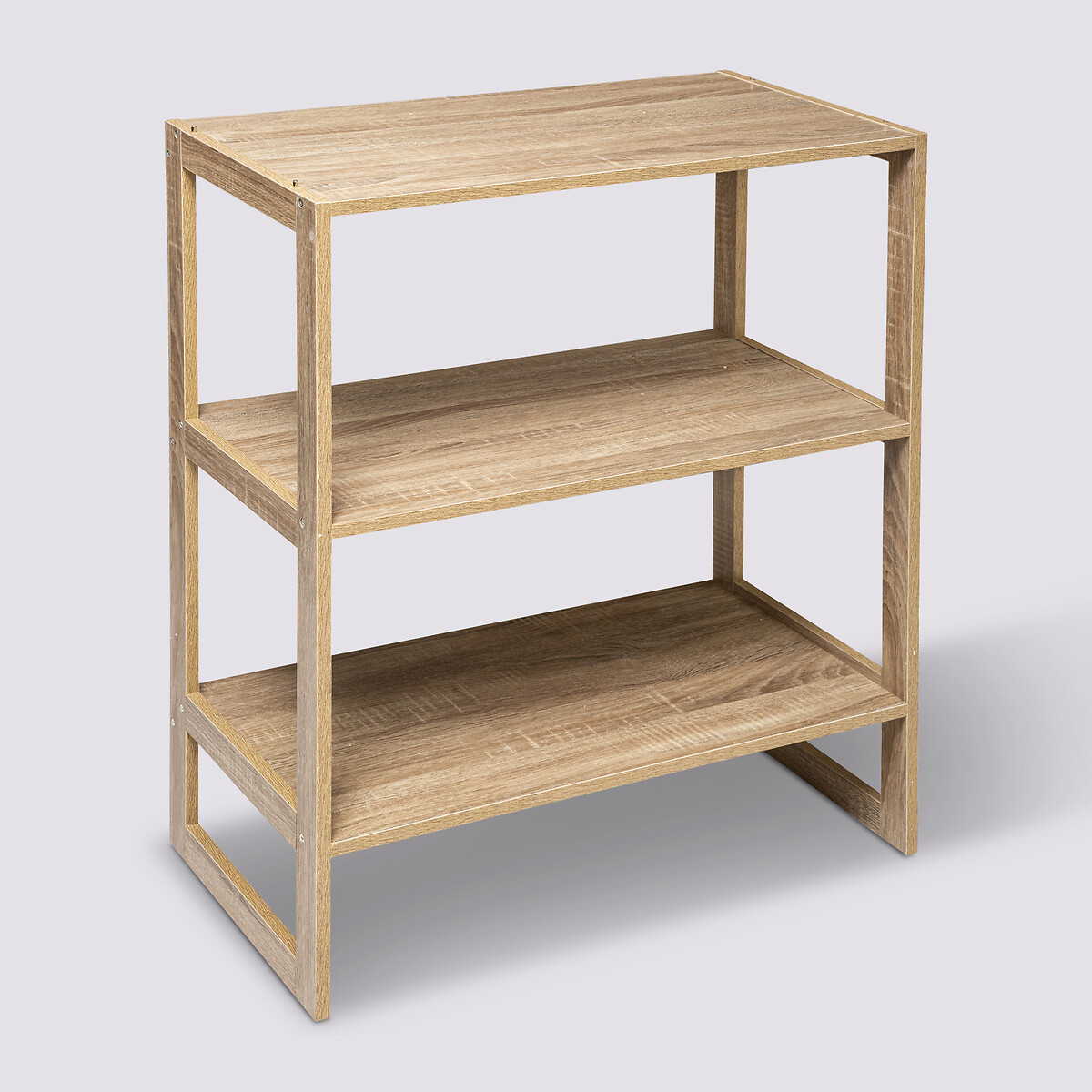 Étagère 4 cases empilables, effet chêne naturel Mix'n modul