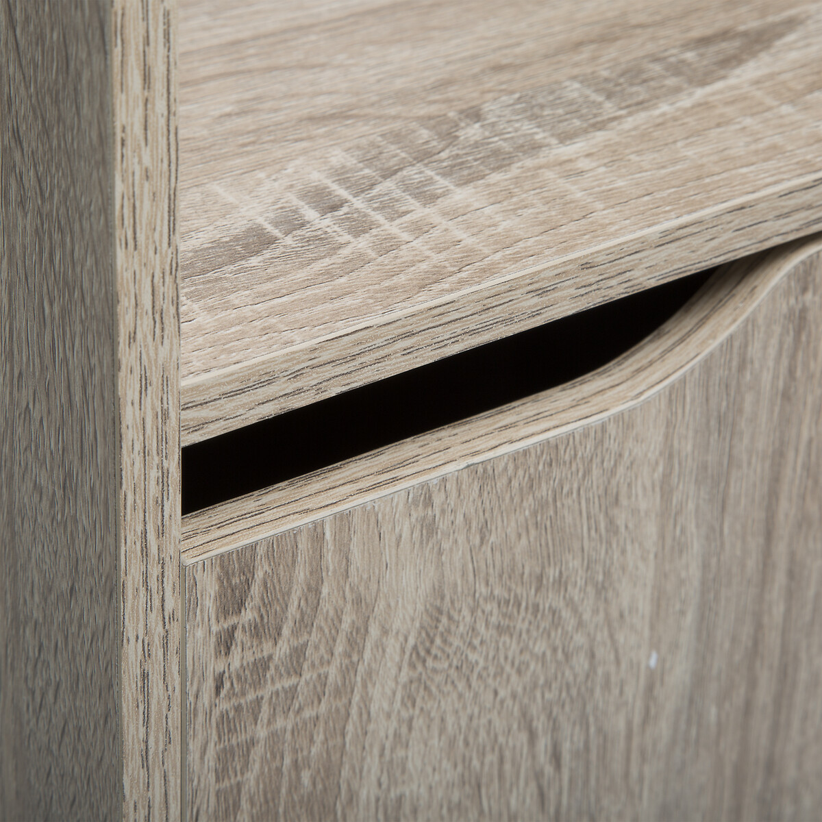 Étagère effet chêne naturel, noir Ceda