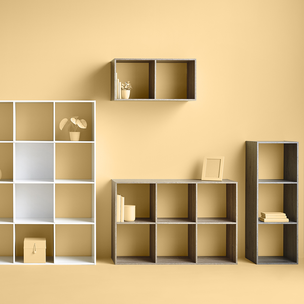 Étagère 6 cases, effet bois naturel Mix'n modul