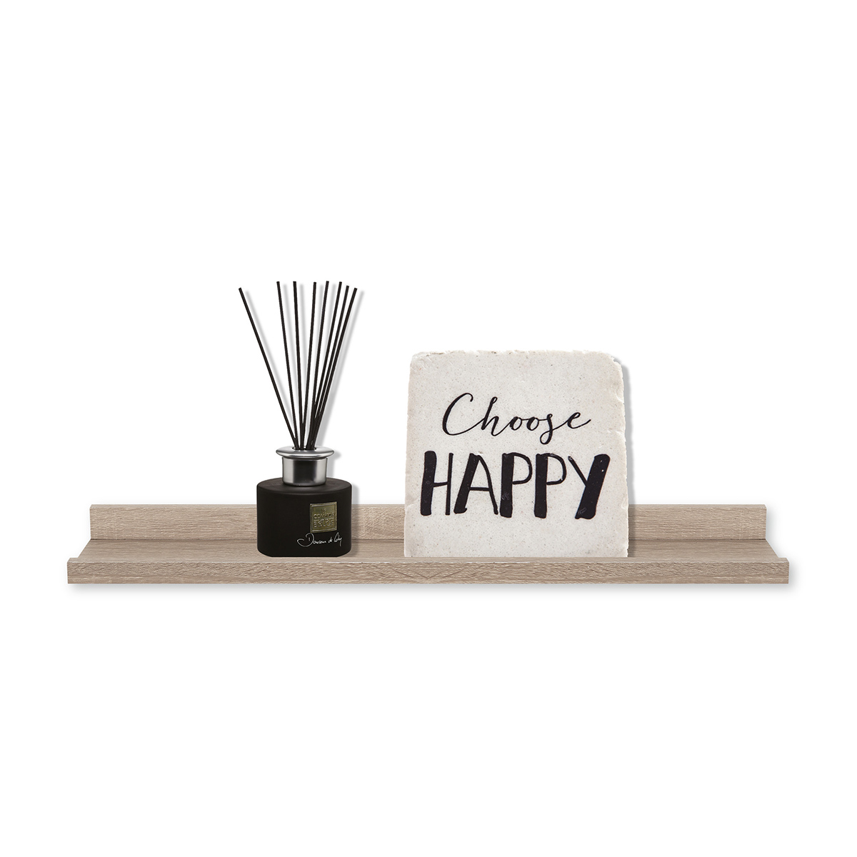 Étagère murale 58cm, effet chêne naturel Fixy