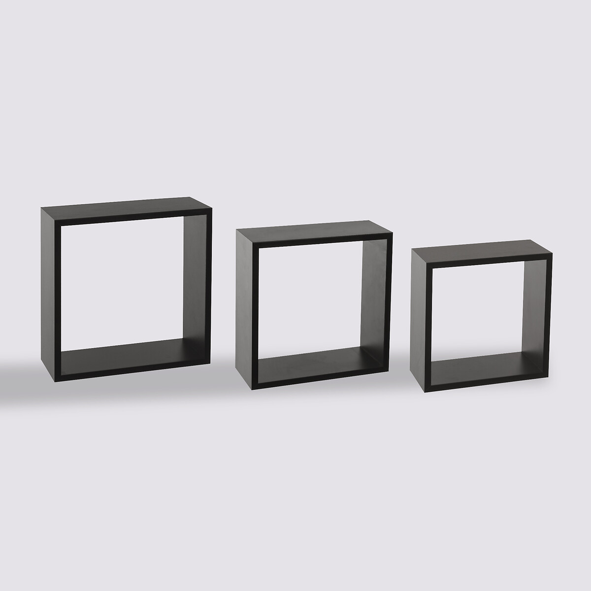 3 grandes étagères murales cube, noir Fixy