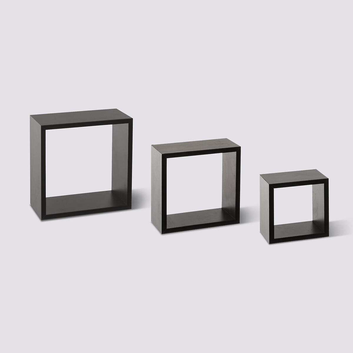 3 petites étagères murales cube, noir Fixy