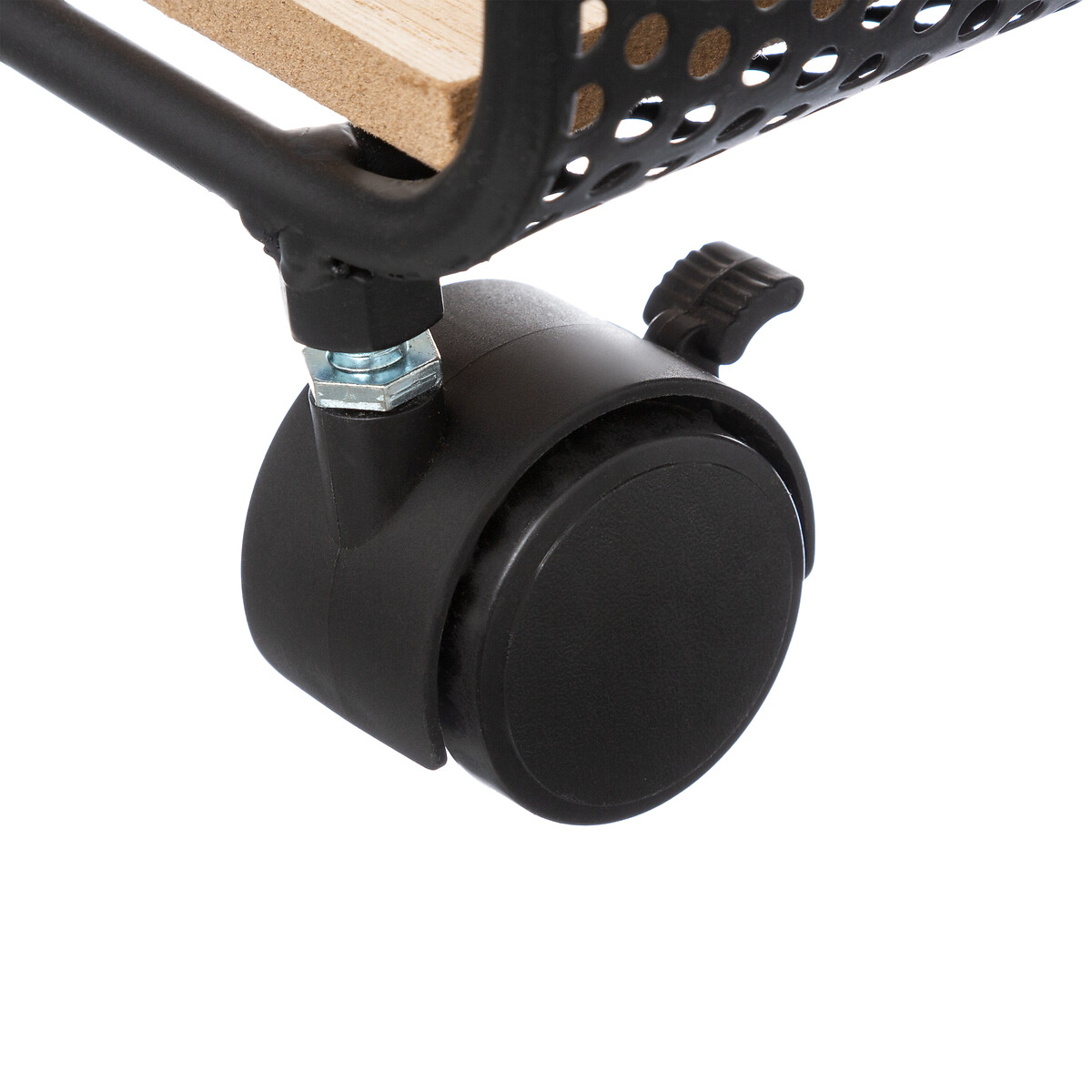 Étagère à roulettes 3 cases, noir 