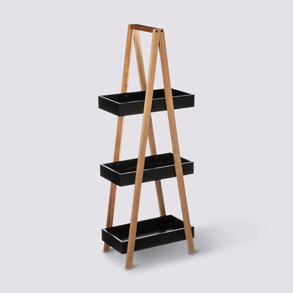 Desserte 3 niveaux triangle, acacia noir Naturéo