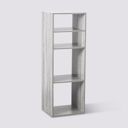 Étagère colonne 4 cases, effet chêne gris Mix'n modul