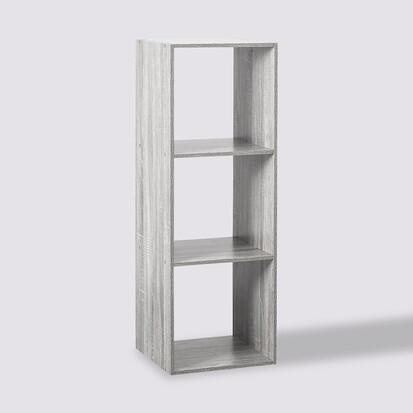 Étagère colonne 3 cases, effet chêne gris Mix'n modul