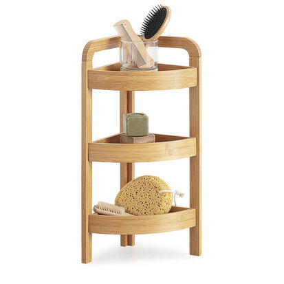 Étagère d'angle 3 niveaux 23 cm Bambou