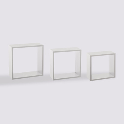 3 grandes étagères murales cube, blanc Fixy