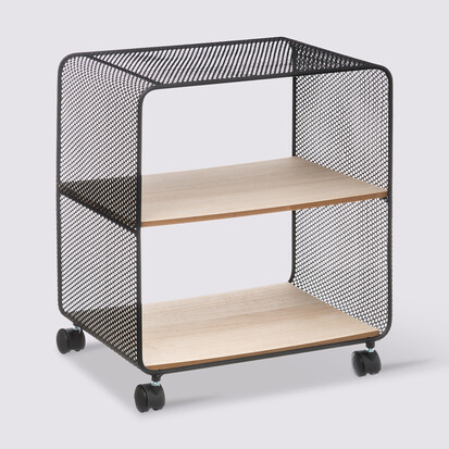 Étagère à roulettes 2 cases, noir 