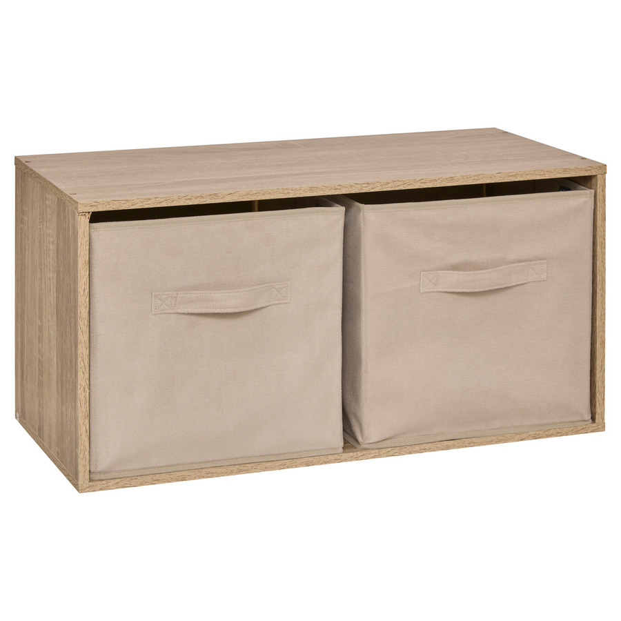 Étagère rectangulaire haut, effet chêne naturel Mix'n modul