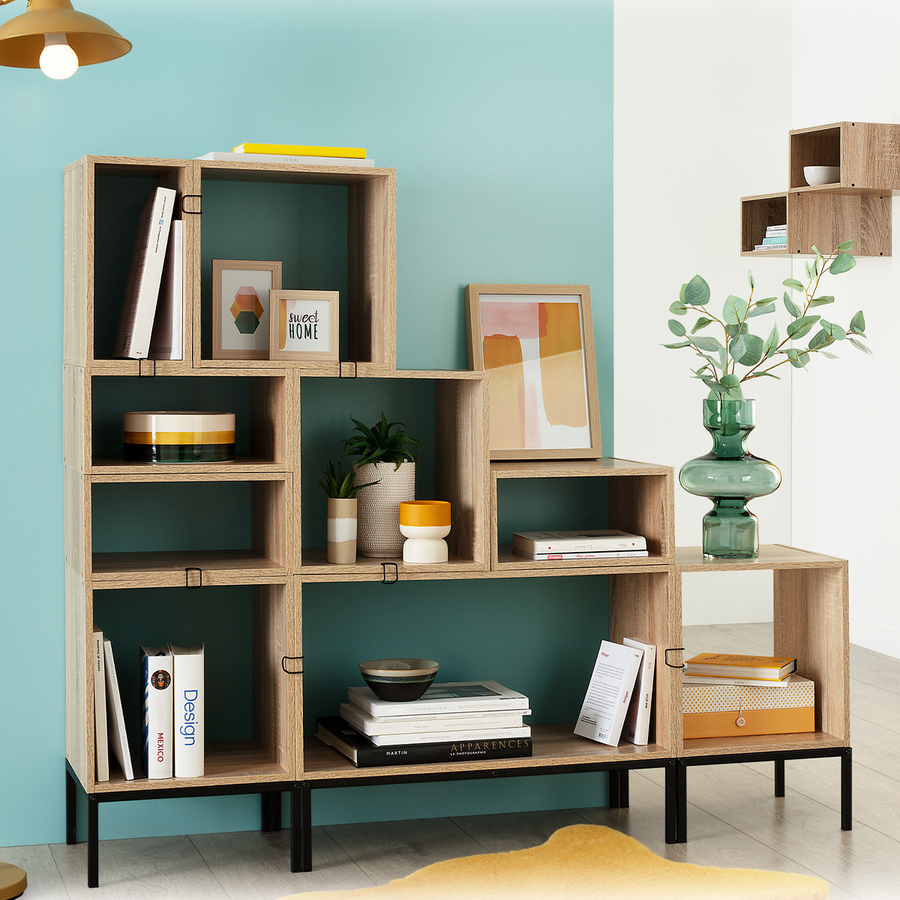 Étagère 1/2 cases, effet chêne naturel Mix'n modul