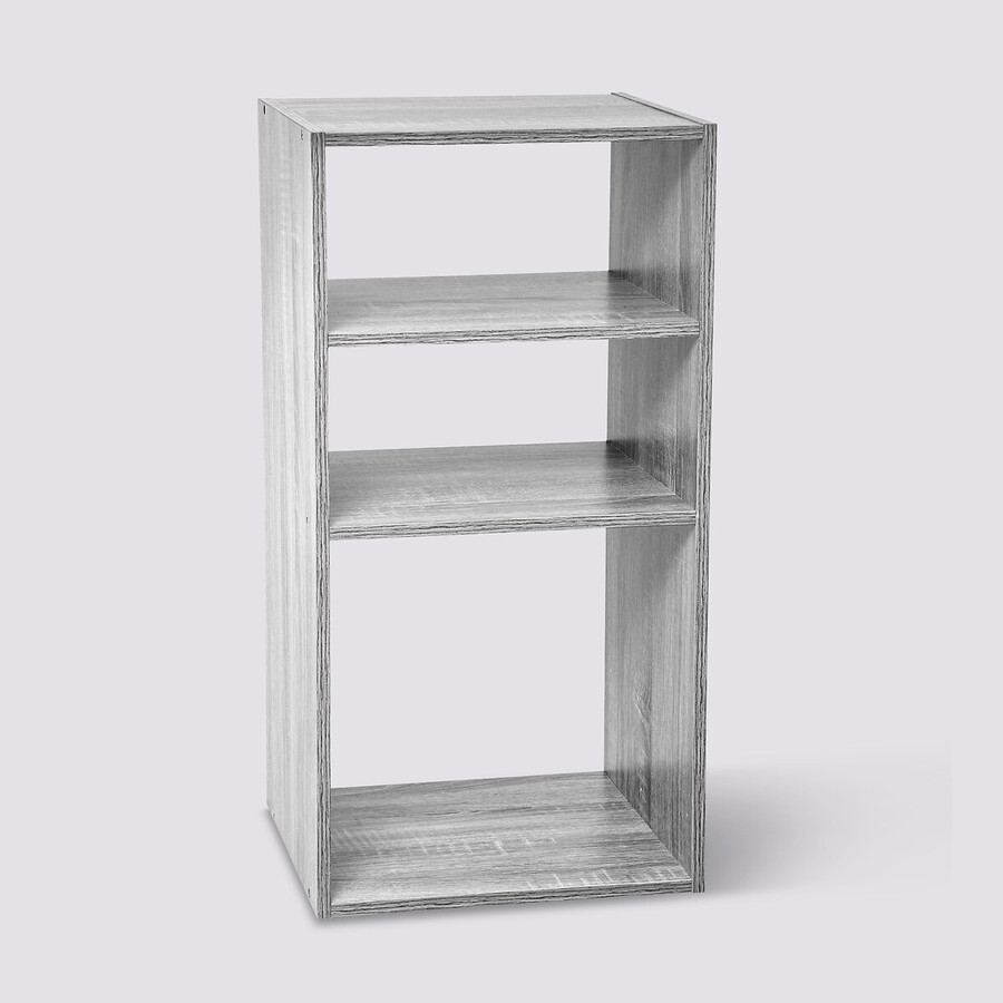 Étagères colonne 3 cases, effet chêne gris Mix'n modul