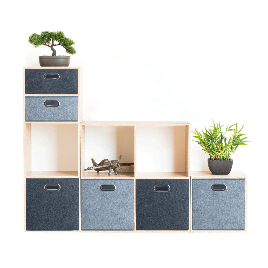 Étagères colonne 3 cases, effet chêne naturel Mix'n modul