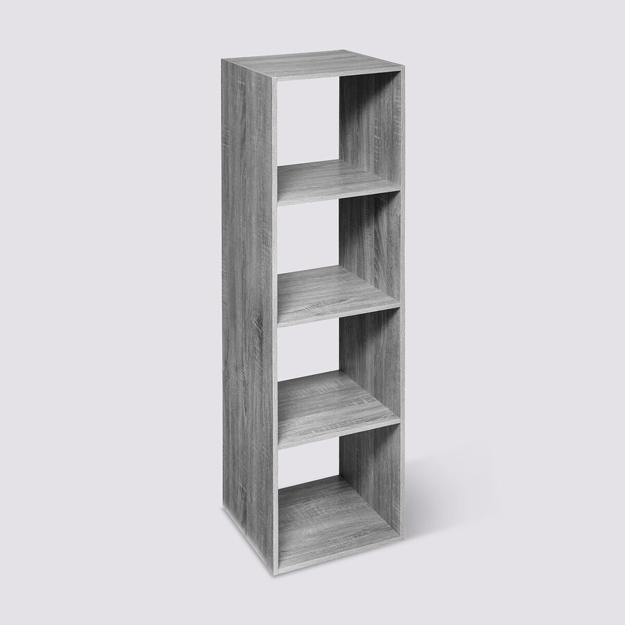 Étagère colonne 4 cases, effet chêne gris Mix'n modul