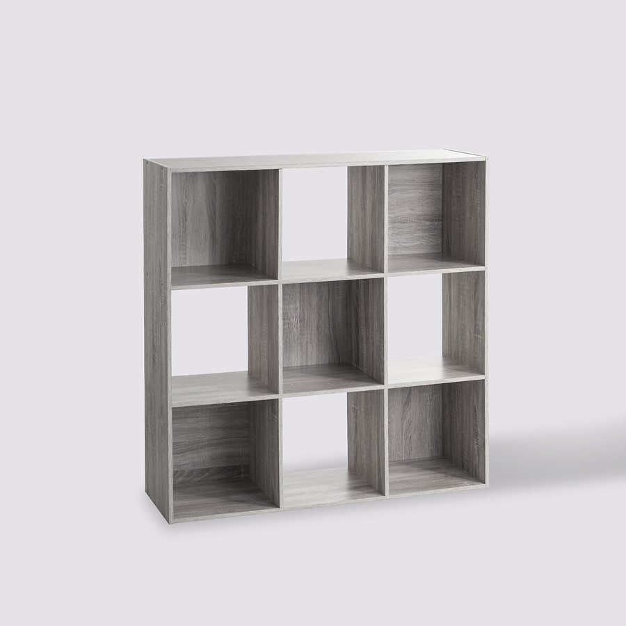 Étagère 9 cases, effet chêne gris Mix'n modul